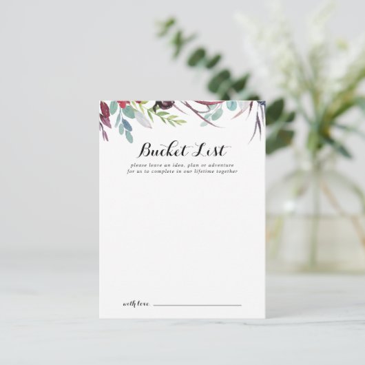 Luxe Whimsical Boho Wedding Bucket List-kaarten Briefkaart (Staand voorkant)