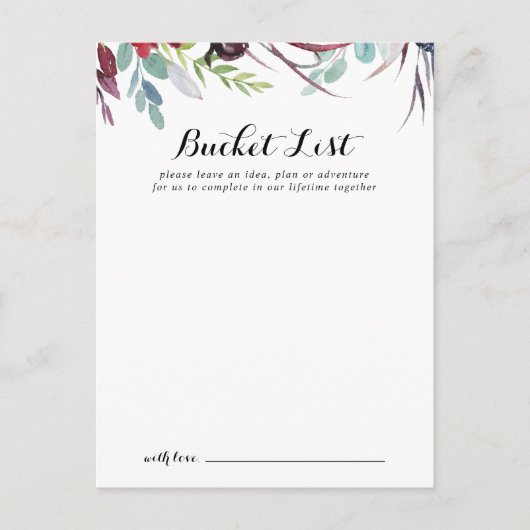 Luxe Whimsical Boho Wedding Bucket List-kaarten Briefkaart (Voorkant)