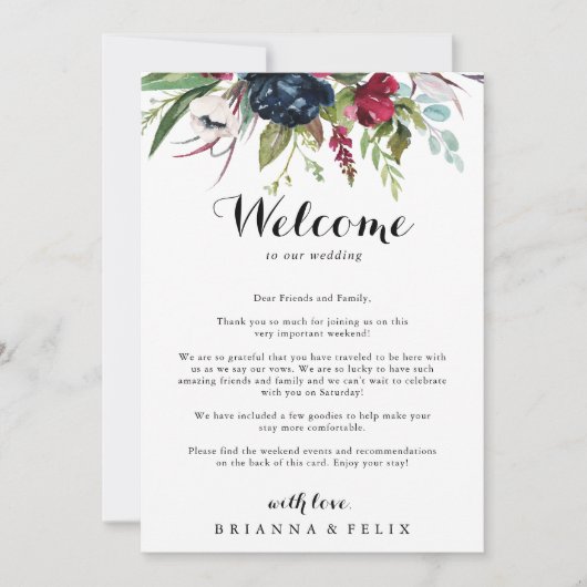 Luxe Whimsische Boho Bruiloft Verwelkomingsbrief (Voorkant)