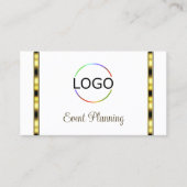 Luxe White en Gold Chic met Logo Professional Visitekaartje (Voorkant)