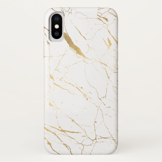 Luxe White en Gold Marble Case-Mate iPhone Case (Achterkant)