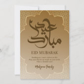 Luxe White Gold Arabesque Frame Eid Mubarak Kaart (Voorkant)