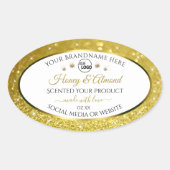 Luxe White Gold Glitter Product Labels Logo (Voorkant)