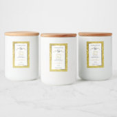 Luxe White Gold Glitter Product Labels Logo Voedselcontainer Etiket (Flessen)