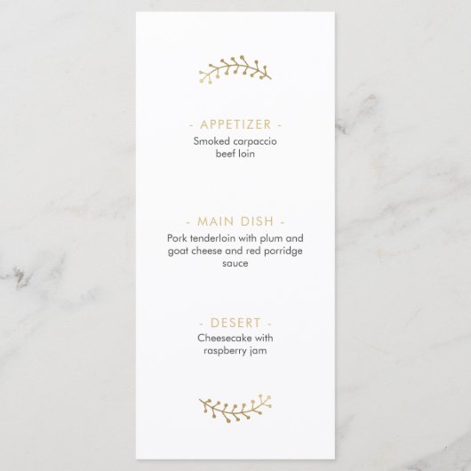 Luxe White Gold-kerstmenu Menu (Achterkant)