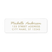 luxe White Gold Minimal Script Retouradres Etiket (Voorkant)