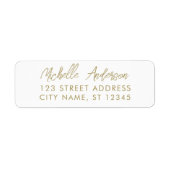 luxe White Gold Minimal Script Retouradres Etiket (Voorkant)