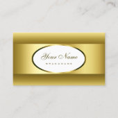 Luxe White Gold Ombre Golden Oval Decour Border Visitekaartje (Voorkant)