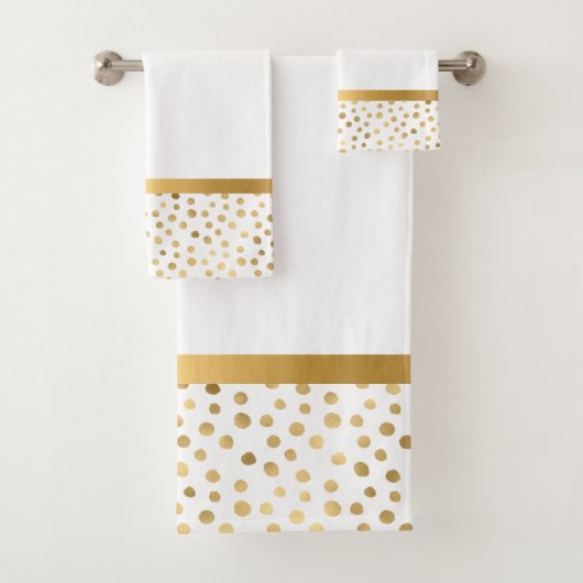 LUXE WHITE GOLD POT BATHROOM TOWEL SET BAD HANDDOEK (Insitu)