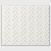 Luxe White & Gold Snowflake Christmas Cadeaupapier (Vlak)