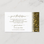 Luxe White Gold Sparking Glitter Stars Monogram Visitekaartje (Achterkant)