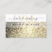 Luxe White Gold Sparkle Glitter Monogram Elegant Visitekaartje (Voorkant)