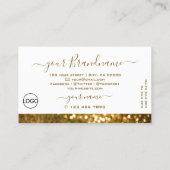 Luxe White Gold Sparkle Glitter Stijlvol Voeg Logo Visitekaartje (Achterkant)