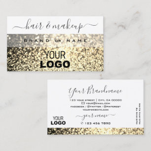 Luxe White Gold Sparkle Glitter Voeg Logo Elegant Visitekaartje