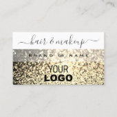 Luxe White Gold Sparkle Glitter Voeg Logo Elegant  Visitekaartje (Voorkant)