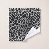 LUXE WHITE GRAY LEOPARD GOLD BATH TOWEL SET BAD HANDDOEK (Wasdoekje)