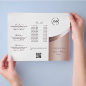 Luxe White Rose Gold Decor met Logo en QR-code Flyer (Hand)