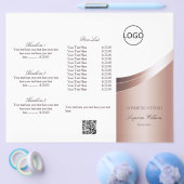 Luxe White Rose Gold Decor met Logo en QR-code Flyer (Enkel)