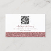 Luxe White Rose Gold Sparkle Glitter Drift QR Co Visitekaartje (Achterkant)