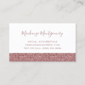 Luxe White Rose Gold Sparkle Glitter Druppels Visitekaartje (Achterkant)