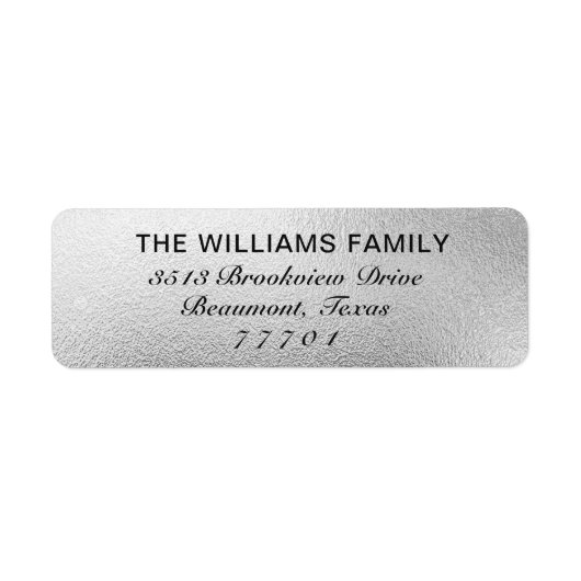 Luxe White Silver Foil Adres Label (Voorkant)