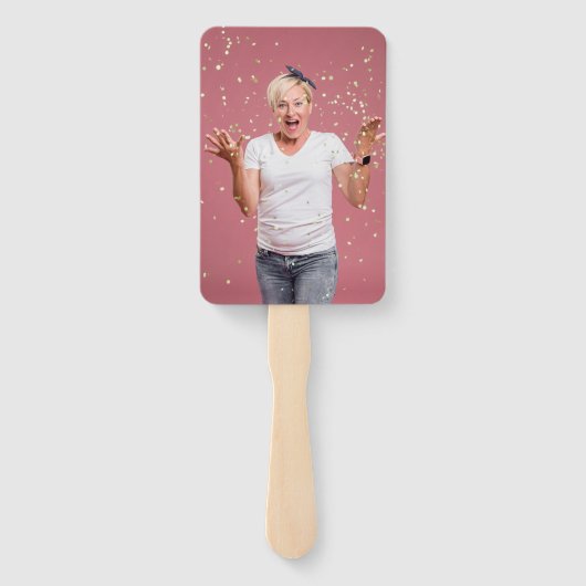 Luxe wijn 50e verjaardag foto handwaaier (Achterkant)