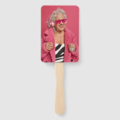 Luxe wijn 80e verjaardag foto handwaaier (Achterkant)