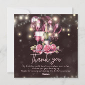 Luxe wijn volwassen verjaardag bedankkaart (Voorkant)