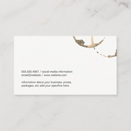 Luxe wijnfles en vlek visitekaartje (Achterkant)