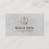 Luxe wijnfles en vlek visitekaartje (Voorkant)