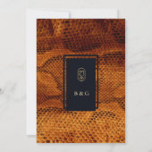 Luxe Wild Snake Skin Animal Rehaersal diner Kaart (Achterkant)