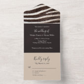 Luxe Wild zebra Skin Animal Wedding All In One Uitnodiging (Binnen)