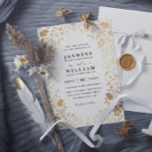 Luxe Wilde Bloem Goud Elegante Moderne Chic Bruilo Kaart