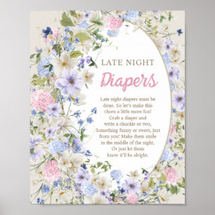 Luxe wilde bloemen boeket Late nacht luiers Poster