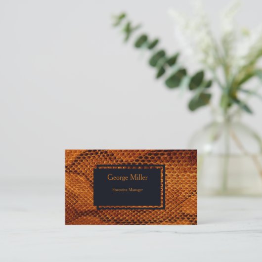 Luxe wilde slang huid dier visitekaartje (Staand voorkant)