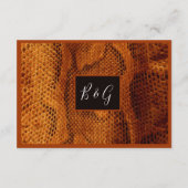 luxe wilde slangendier bruiloft Behuizing Kaart (Achterkant)