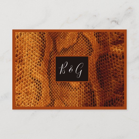 luxe wilde slangendier bruiloft Behuizing Kaart (Achterkant)