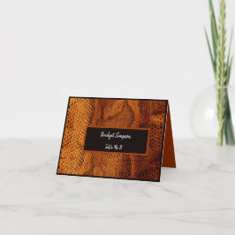 Luxe Wilde Slangenhuid Dier Bruiloft Gastkaart Bedankkaart