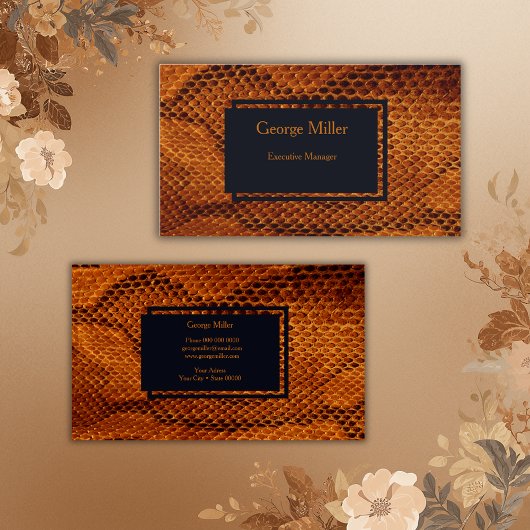 luxe wilde slangenhuid dier  visitekaartje