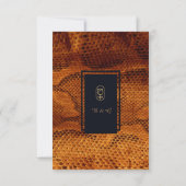 Luxe Wilde Snake huid Dier Bruiloft Bedankkaart (Achterkant)