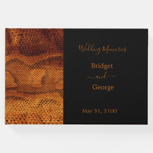 Luxe Wilde Snake huid Dier Bruiloft Gastenboek (Voorkant)