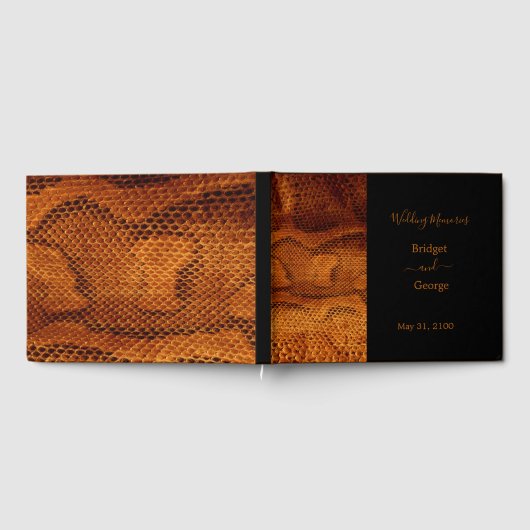 Luxe Wilde Snake huid Dier Bruiloft Gastenboek (Volledig)