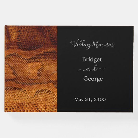 Luxe Wilde Snake huid Dier Bruiloft Gastenboek (Voorkant)