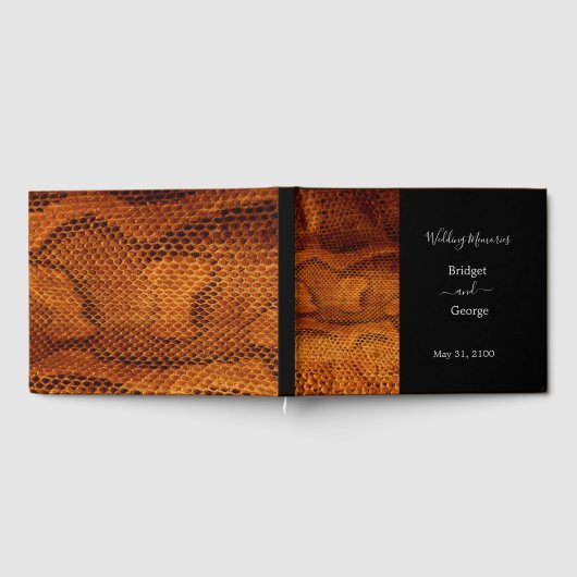 Luxe Wilde Snake huid Dier Bruiloft Gastenboek (Volledig)