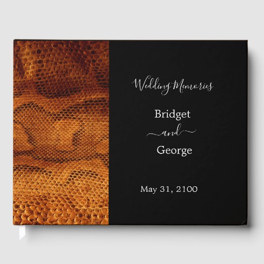 Luxe Wilde Snake huid Dier Bruiloft Gastenboek (Voorkant)