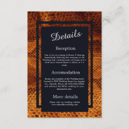 Luxe Wilde Snake huid Dier Bruiloft Informatiekaartje