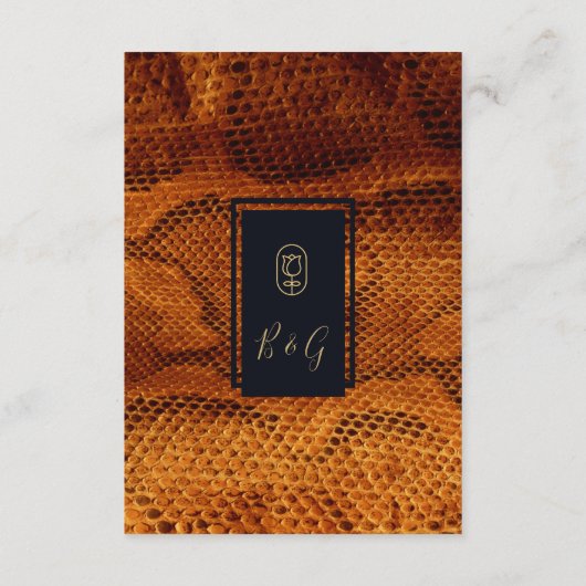 Luxe Wilde Snake huid Dier Bruiloft Informatiekaartje (Achterkant)