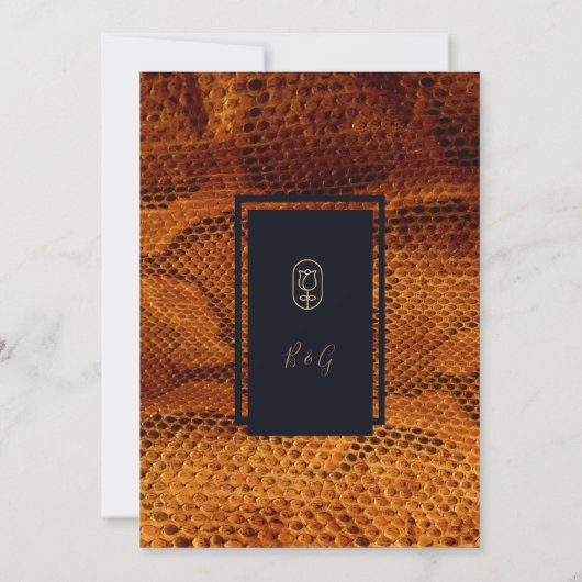 Luxe Wilde Snake huid Dier Bruiloft Kaart (Achterkant)