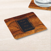 Luxe Wilde Snake huid Dier Bruiloft Kartonnen Onderzetters (Schuin)