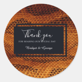 Luxe Wilde Snake huid Dier Bruiloft Ronde Sticker